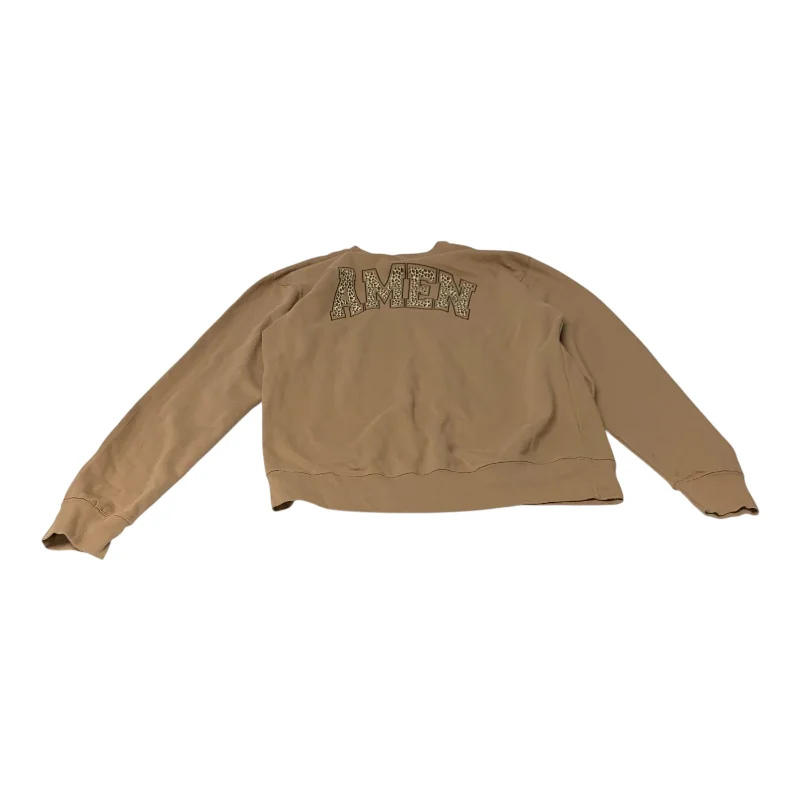 Men's Hoodies for LoungingSweatshirt Crewneck By Clothes Mentor In Tan, Size: Xl