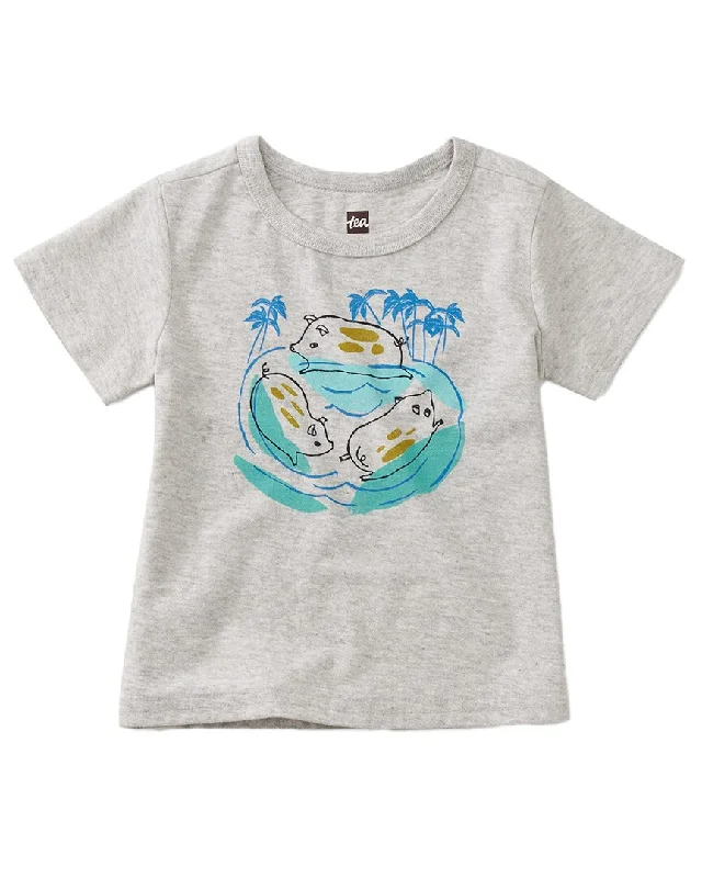 Men's Shirts with Scoop NecksTea Collection Swimming Pigs Graphic T-Shirt