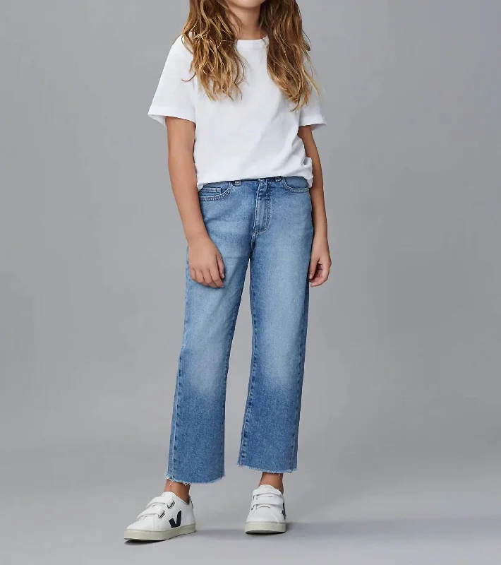 Men's Jeans with Stretch FabricGirls Emie Straight Leg Jean In Glacier