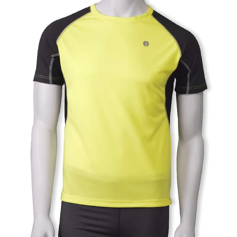 Men's Solid-Color Button-Down Shirts for VersatilitySentinel Reflective Men's Short Sleeve Shirt in Flo Lime/Black Men's Solid-Color Button-Down Shirts for VersatilitySentinel Reflective Men's Short Sleeve Shirt in Flo Lime/Black