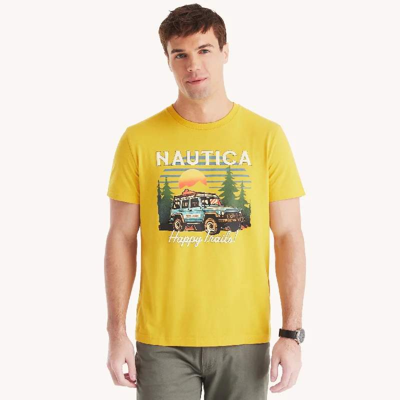Versatile Men's Tank TopsNautica Mens Happy Trails Graphic T-Shirt