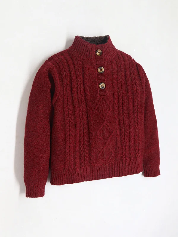 Men's Sweaters with Three-Quarter SleevesUnisex Easy Fit High Neck Maroon Sweater for Ultimate Comfort and Style Men's Sweaters with Three-Quarter SleevesUnisex Easy Fit High Neck Maroon Sweater for Ultimate Comfort and Style