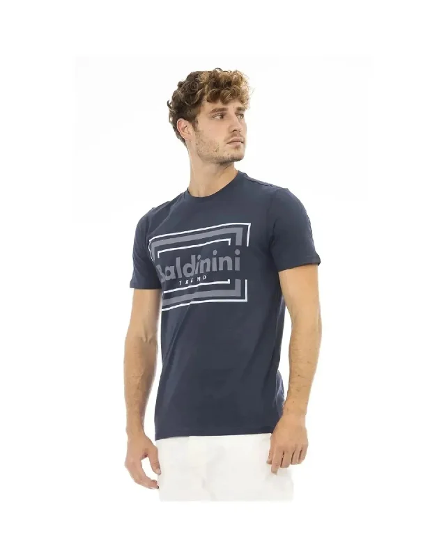 Men's Shirts with Embellished CollarsBaldinini Trend Men's Blue Cotton T-Shirt - XL