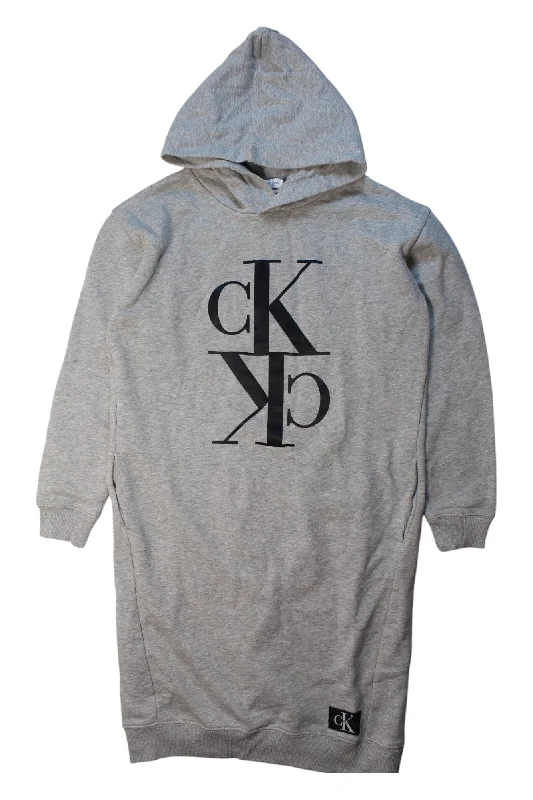 Men's Sweaters with Ribbed WaistbandsCalvin Klein Hooded Sweatshirt Dress 12Y