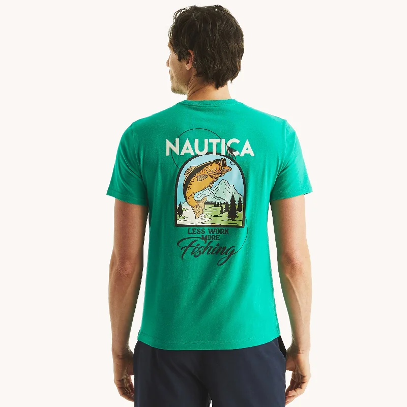 Men's Shirts with TiesNautica Mens Less Work More Fishing Graphic T-Shirt
