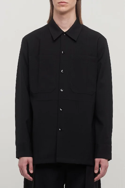 Jil Sander Gabardine Shirt 72 in Black