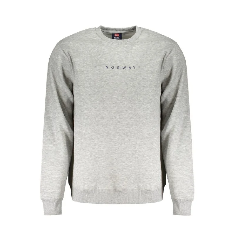 Warm Men's Hooded SweatersNorway 1963 Gray Cotton Men Men's Sweater