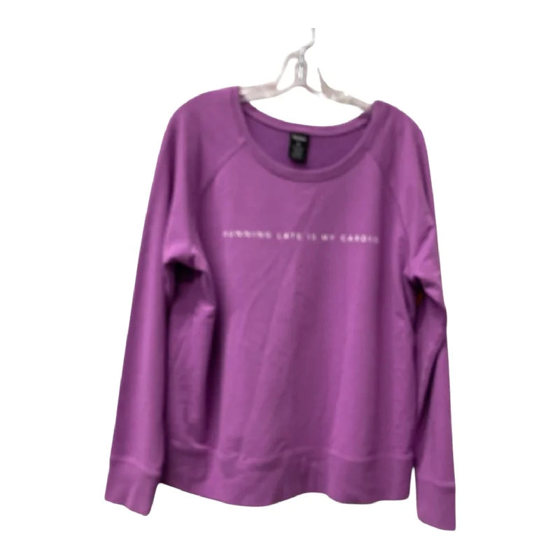 Men's Hoodies for HikingSweatshirt Crewneck By Reebok In Purple, Size:Xl