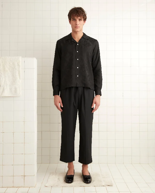 Men's Relaxed-Fit Shirts for Casual ComfortFootball Jacquard Havana Shirt - Black