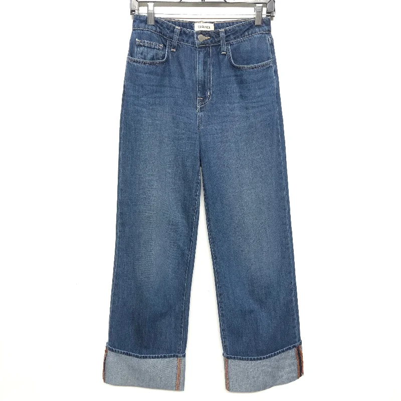 Hipster Men's JeansJeans Wide Leg By L Agence In Blue Denim, Size:2