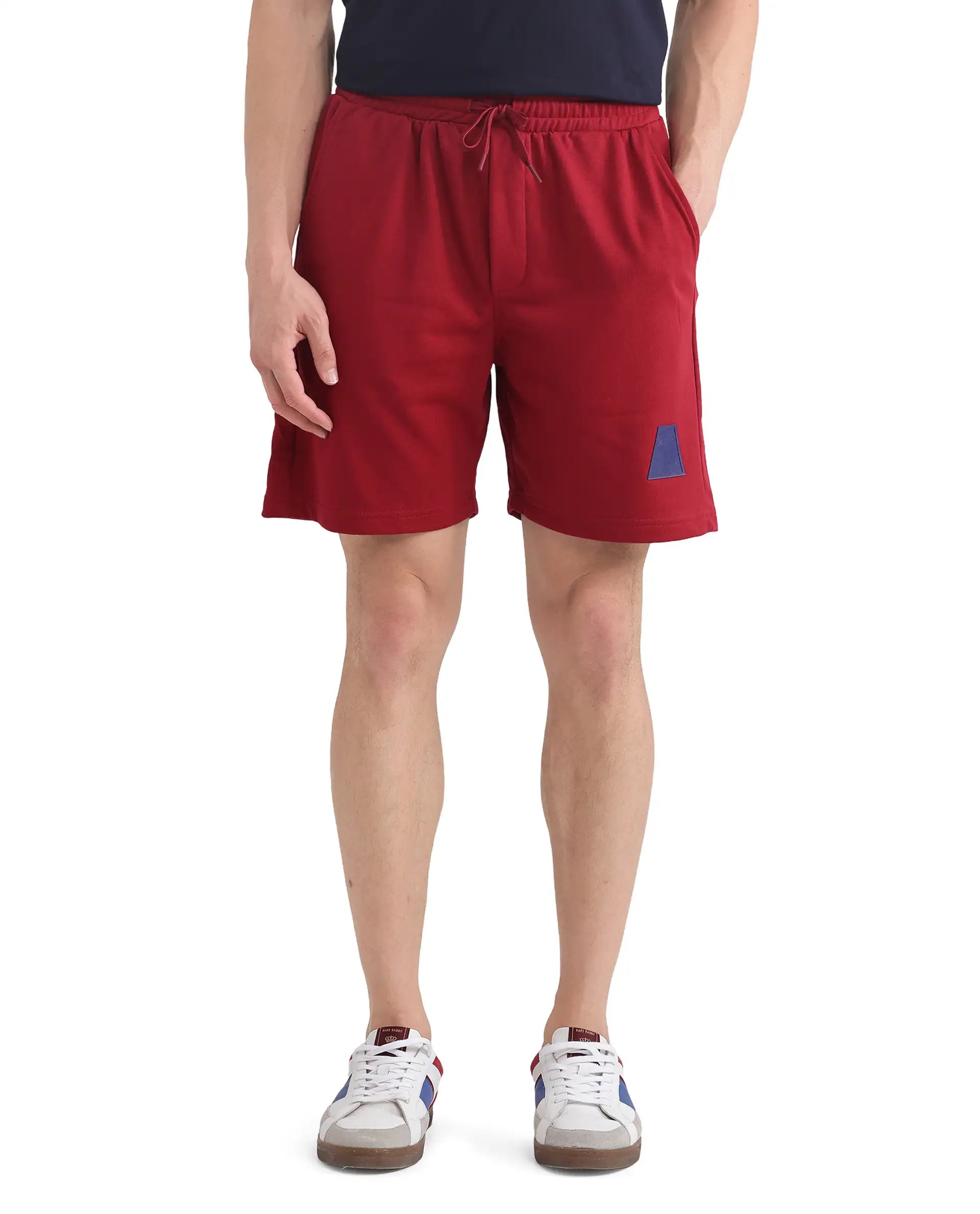 Men's Drawstring Pants for AdjustabilityRare Rabbit Men Exclaim-B Red Short Sleeve Drawstring Closure Oversized Fit Plain Shorts Men's Drawstring Pants for AdjustabilityRare Rabbit Men Exclaim-B Red Short Sleeve Drawstring Closure Oversized Fit Plain Shorts