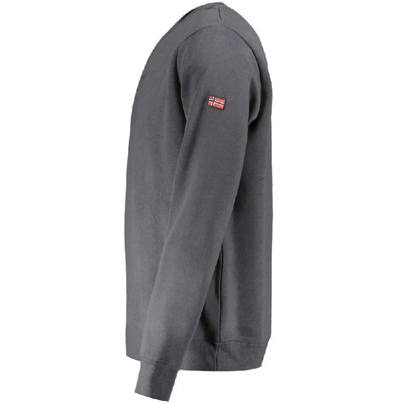 Men's Sweaters with Elastic WaistbandsNorway 1963 Gray Cotton Men Men's Sweater