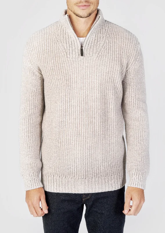 Men's Sweaters with Kangaroo PocketsMen's Ribbed Zip Neck Sweater | Silver - Clearance Men's Sweaters with Kangaroo PocketsMen's Ribbed Zip Neck Sweater | Silver - Clearance