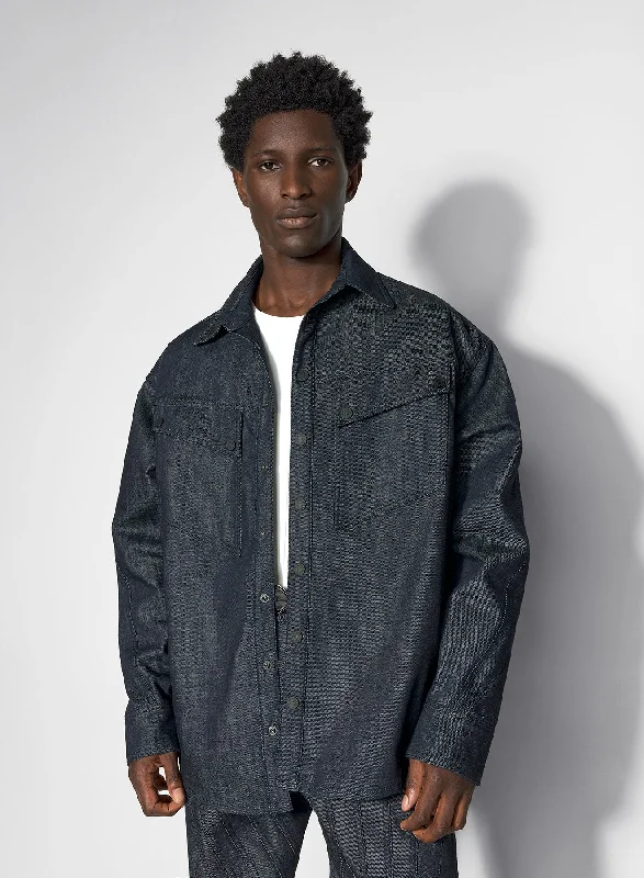 New Arrival Men's Jeansoversized raw denim shirt