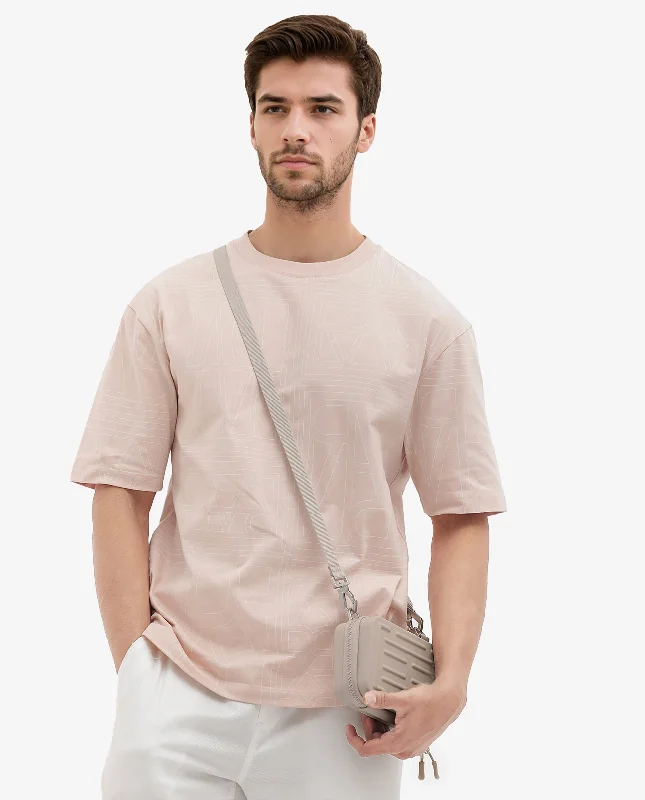 Men's Shirts with Embroidered DesignsRare Rabbit Articale Men's Hagrid Pastel Pink Cotton Polyester Fabric Crew Neck Oversized Fit Branded Graphic Print T-Shirt Men's Shirts with Embroidered DesignsRare Rabbit Articale Men's Hagrid Pastel Pink Cotton Polyester Fabric Crew Neck Oversized Fit Branded Graphic Print T-Shirt