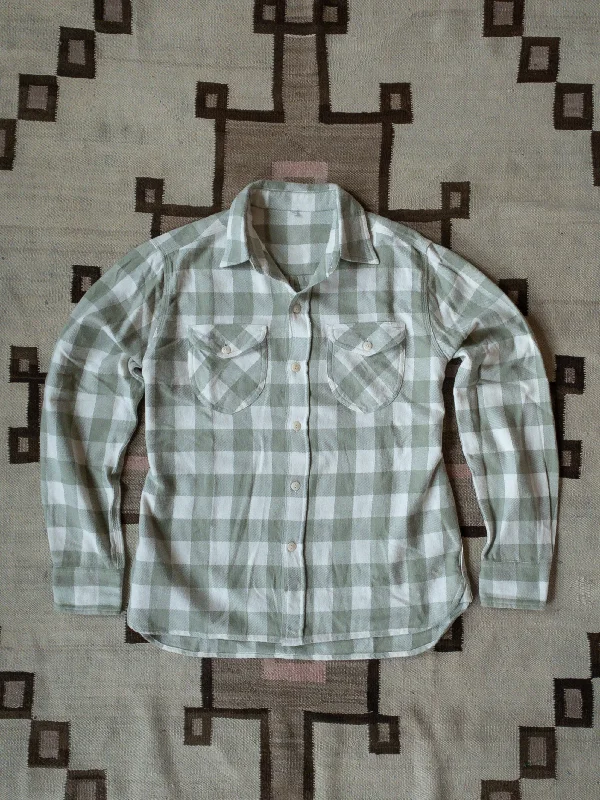 Men's Slim-Fit Shirts for a Flattering ShapeWashed Flannel Workshirt - Sage/Cream Buffalo Plaid Men's Slim-Fit Shirts for a Flattering ShapeWashed Flannel Workshirt - Sage/Cream Buffalo Plaid