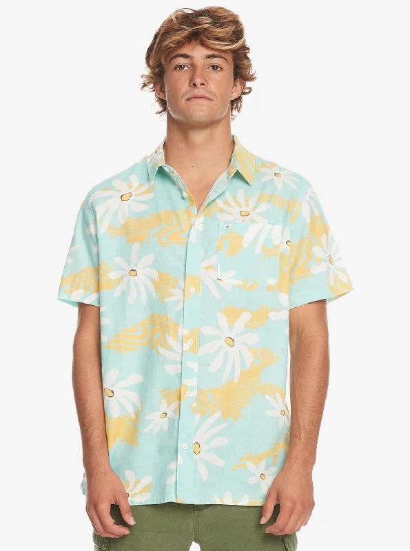 Men's Timeless Dress Shirts for Enduring StyleTrippy Floral Short Sleeve Shirt - Pastel Turquoise Trippy Men's Timeless Dress Shirts for Enduring StyleTrippy Floral Short Sleeve Shirt - Pastel Turquoise Trippy