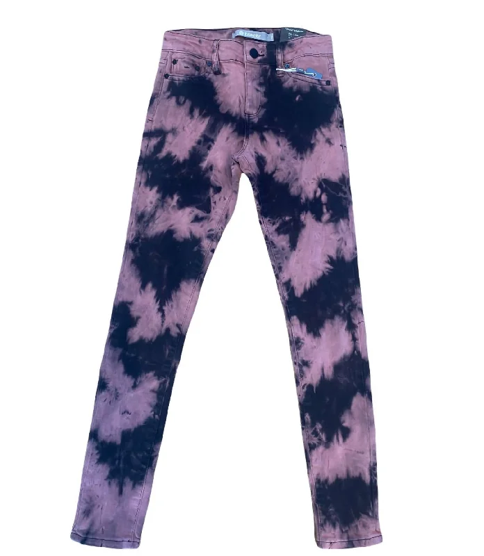 Men's Tapered JeansKids Mid Rise Tie Dye Skinny Jeans In Purple