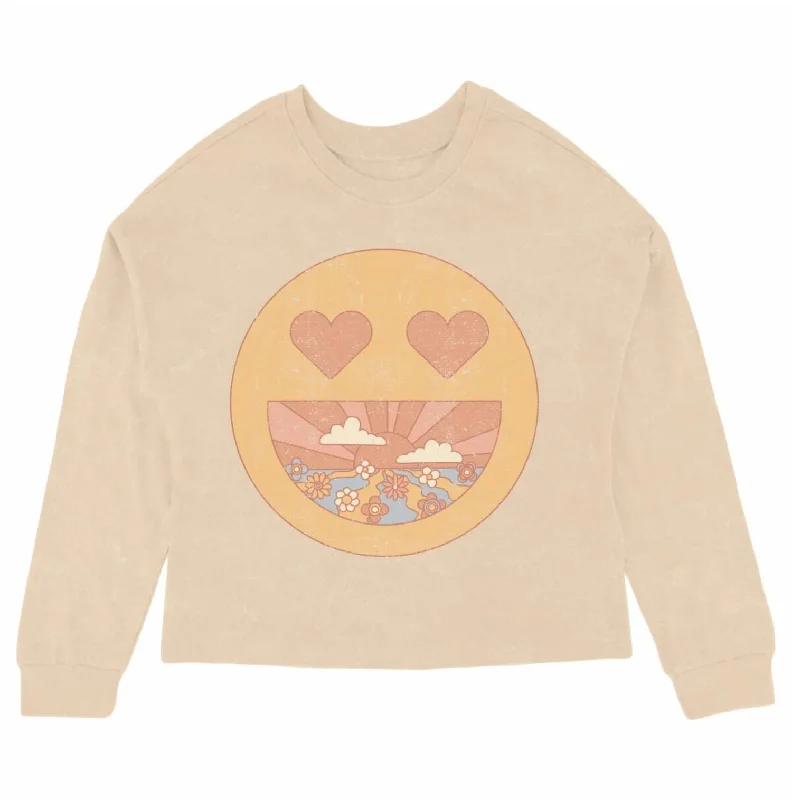 Men's Shirts with High NecksGet Happy Oversized Long Sleeve Tee In Mineral Wheat