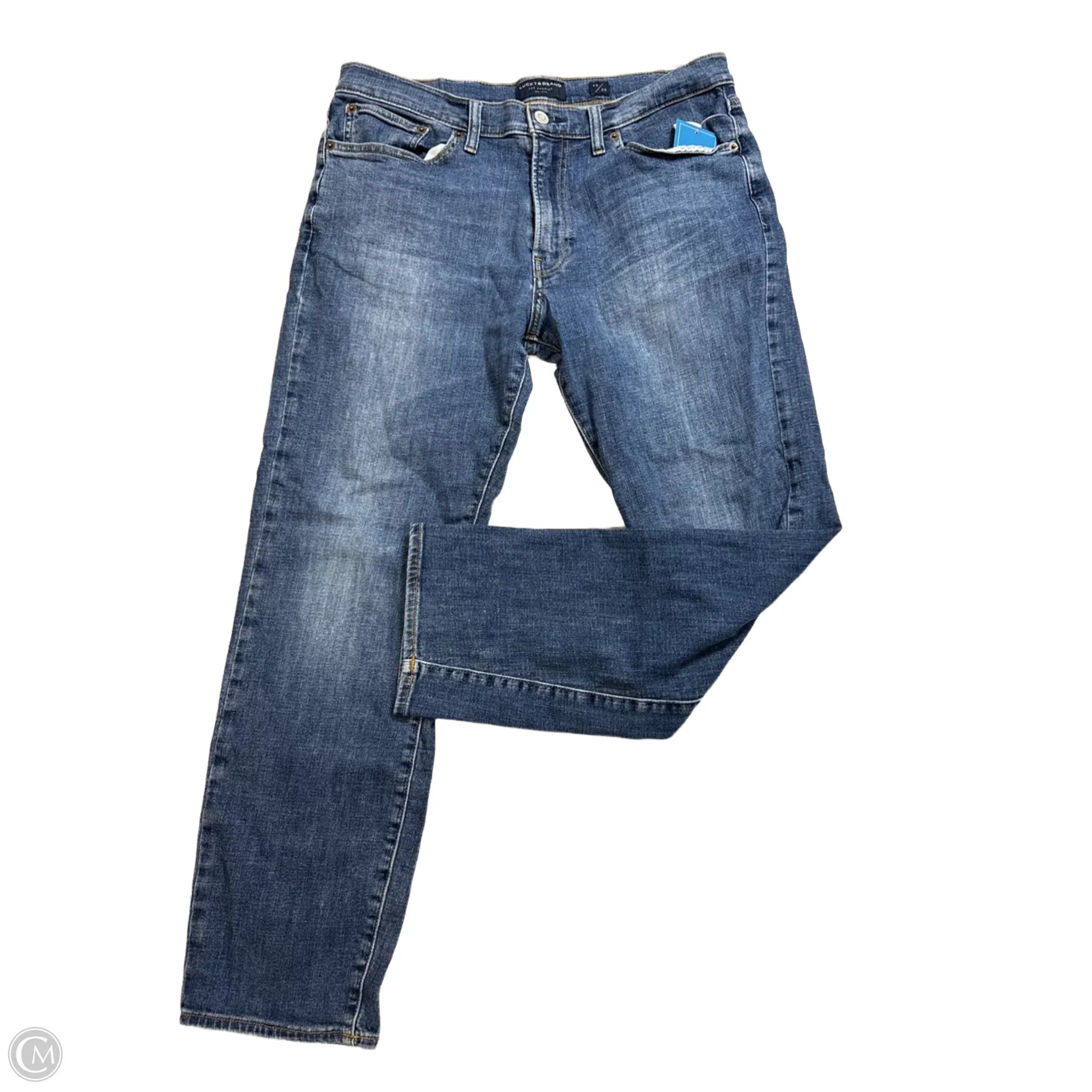 Designer Men's JeansJeans Straight By Lucky Brand In Blue Denim, Size: 14