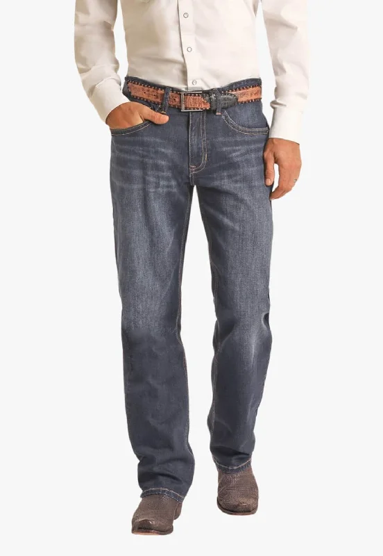 Men's Jeans with a Destroyed LookRock and Roll Mens Vintage 48 Double Barrel Relaxed Fit Stackable Bootcut Jean Men's Jeans with a Destroyed LookRock and Roll Mens Vintage 48 Double Barrel Relaxed Fit Stackable Bootcut Jean