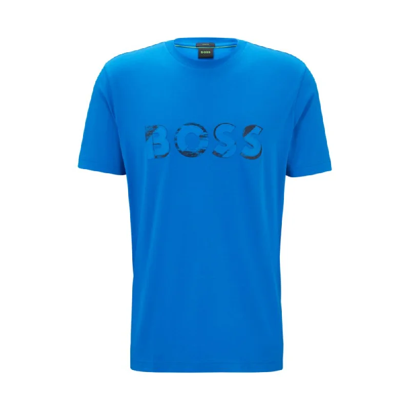 Men's Shirts with UV ProtectionStretch-cotton short-sleeved T-shirt with logo artwork Men's Shirts with UV ProtectionStretch-cotton short-sleeved T-shirt with logo artwork