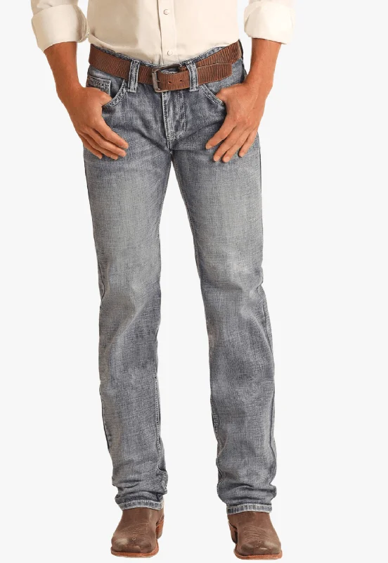 Unique Men's Jeans DesignsRock & Roll Mens Pistol Regular Fit Tapered Stackable Bootcut Jean