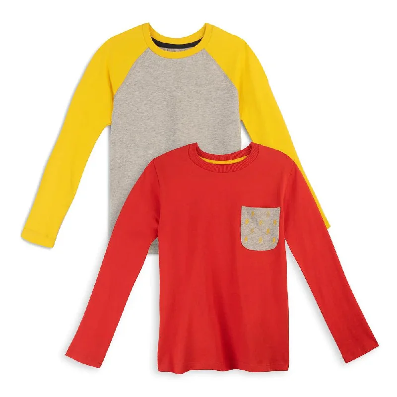 Men's Shirts with Checkered PatternsMightly Boys Gray | Red | Yellow Long Sleeve T-Shirt Men's Shirts with Checkered PatternsMightly Boys Gray | Red | Yellow Long Sleeve T-Shirt