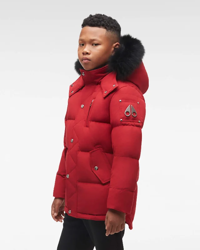 Deep Red with Black Fox Fur