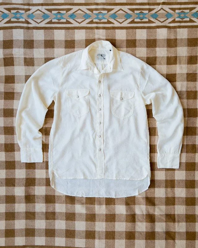 Men's Big and Tall Shirts for Added ComfortTencel Gabardine Pearlsnap Shirt - Natural Men's Big and Tall Shirts for Added ComfortTencel Gabardine Pearlsnap Shirt - Natural