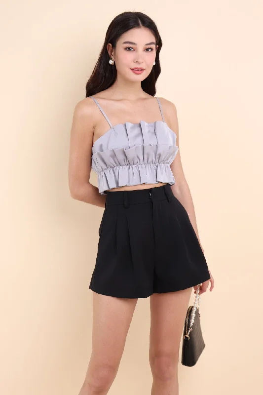 Men's Pants with Button-CuffsRESTOCKED** PAIGE A-LINE SHORTS IN BLACK