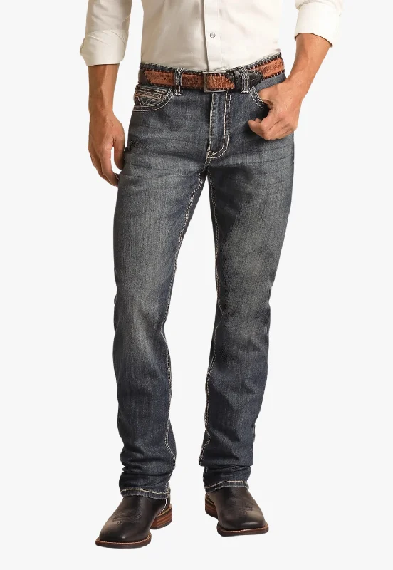 Baggy Men's JeansRock & Roll Mens Double Barrel Relaxed Fit Stackable Bootcut Jean