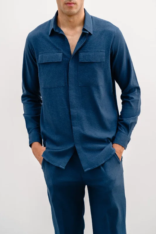 Men's Bamboo Fiber Shirts for Softness and BreathabilityLINEN SHIRT WITH FLAP POCKETS