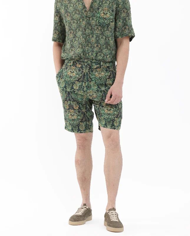 Breathable Men's Athletic ShortsRare Rabbit Mens Rabeno Dark Green Viscose Fabric Tropical Printed Shorts Breathable Men's Athletic ShortsRare Rabbit Mens Rabeno Dark Green Viscose Fabric Tropical Printed Shorts