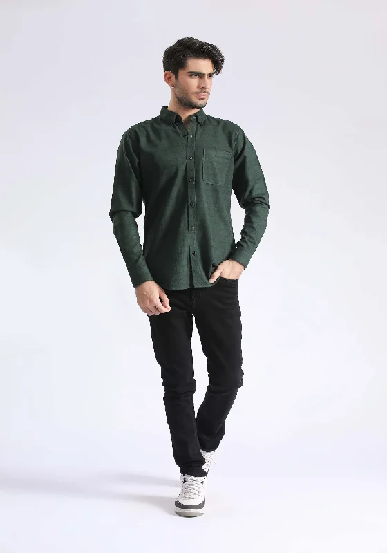 Men's Solid-Color Button-Down Shirts for VersatilityTEXTURED CHECK SHIRT