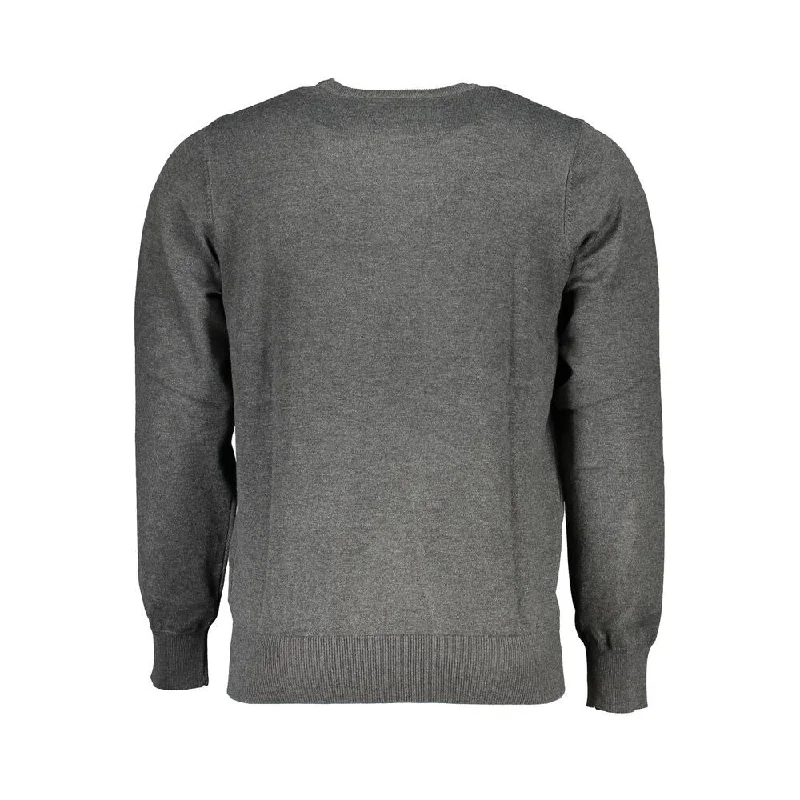 Men's Sweaters with SnapsU.S. Grand Polo Gray Nylon Men's Sweater