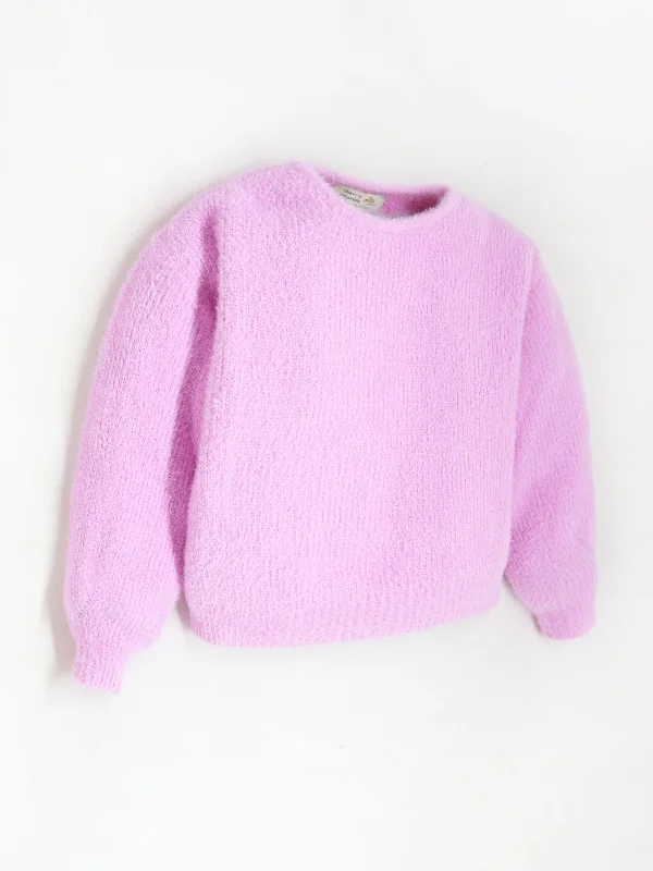 Trendy Men's Oversized SweatersCute Baby Pink Puffy Sleeve Warm Solid Round Neck Sweater For Girls Trendy Men's Oversized SweatersCute Baby Pink Puffy Sleeve Warm Solid Round Neck Sweater For Girls