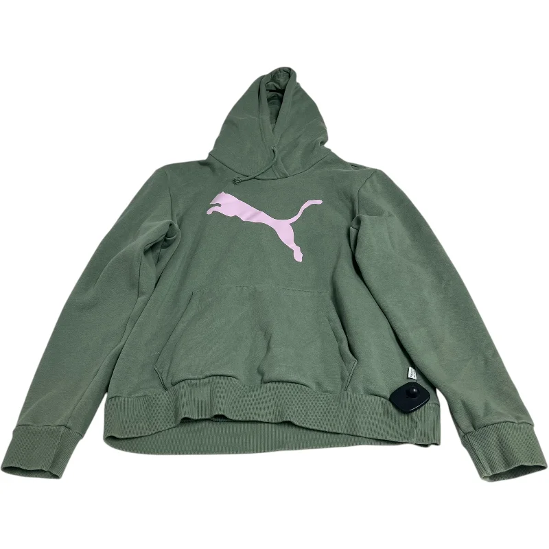 Casual Men's Zip-Up HoodiesAthletic Sweatshirt Hoodie By Puma In Green, Size: Xl