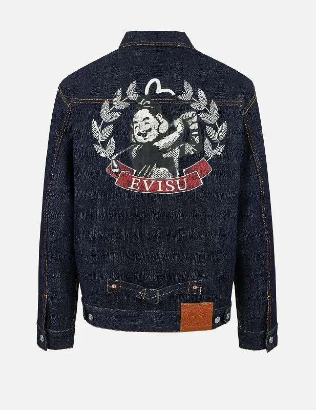 High-Waisted Bootcut Men's JeansGodhead Golfing Print Regular Fit Denim Jacket