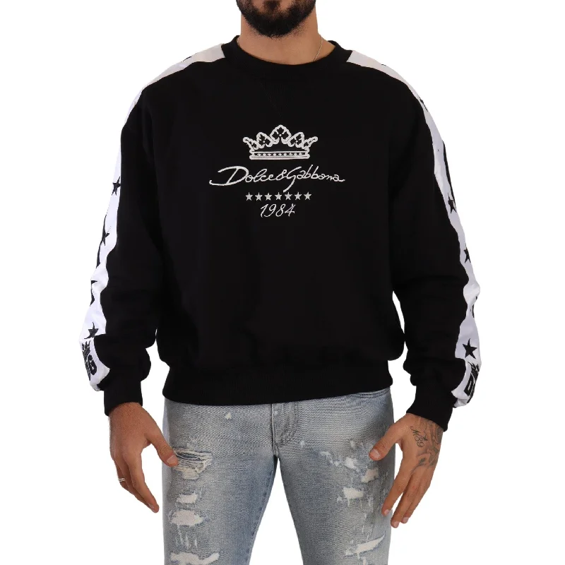 Casual Men's Pullover SweatersDolce & Gabbana Elegant Crown 1984 Crewneck Men's Sweater Casual Men's Pullover SweatersDolce & Gabbana Elegant Crown 1984 Crewneck Men's Sweater