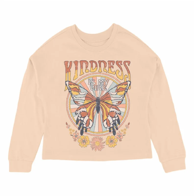 Men's Shirts with Scoop NecksKind Vibes Oversized Long Sleeve Tee In Faded Pink