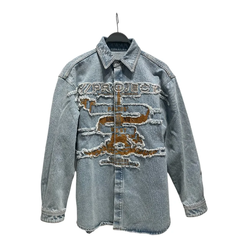 Fashion-Forward Men's JeansY/PROJECT/Denim Jkt/M/Denim/GRY/All Over Print/
