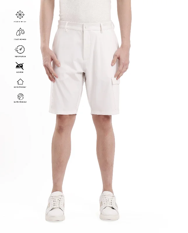 Comfortable Men's JoggersRare Rabbit Men Tripco White Button And Zip Closure Mid-Rise Relaxed Fit Plain Shorts Comfortable Men's JoggersRare Rabbit Men Tripco White Button And Zip Closure Mid-Rise Relaxed Fit Plain Shorts