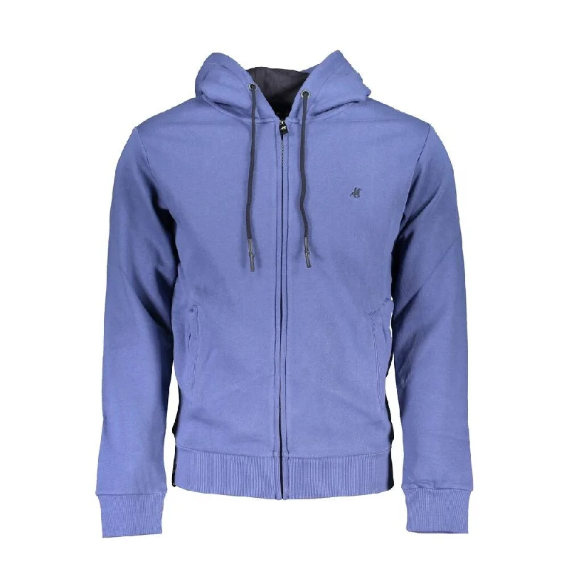 Men's Sweaters with Stand-Up CollarsU.S. Grand Polo Blue Cotton Men's Sweater