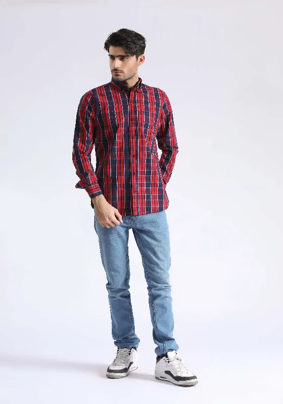 Men's Patterned Casual Shirts for Relaxed StylingTEXTURED CHECK SHIRT