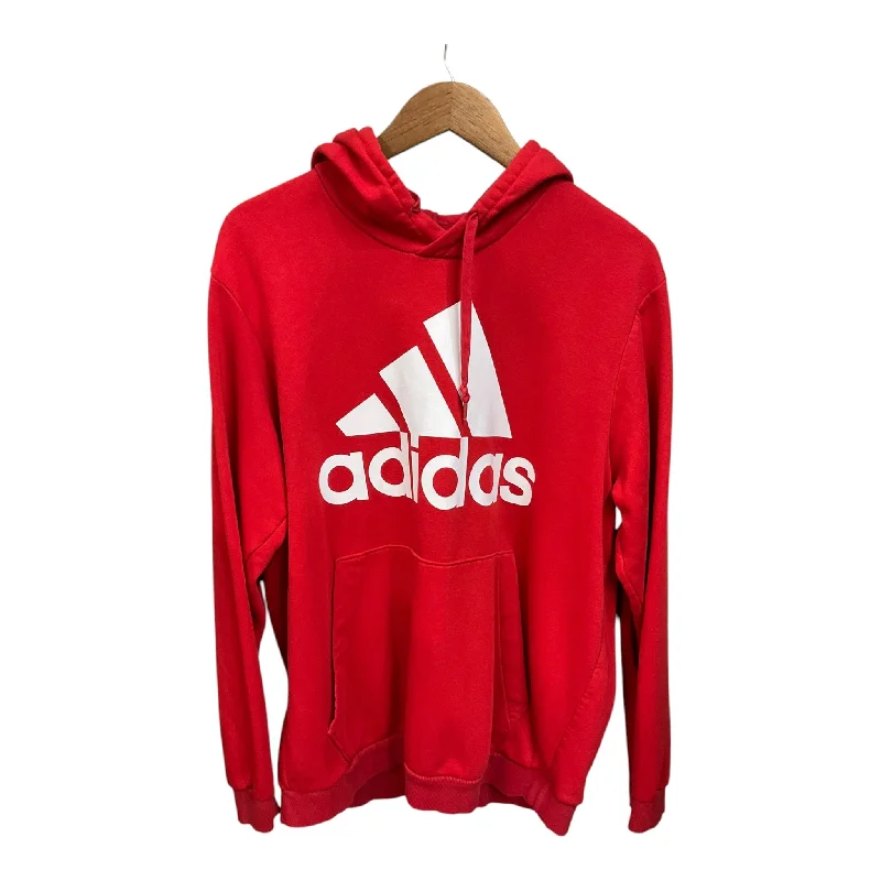 Men's Hoodies with Relaxed FitsAthletic Sweatshirt Hoodie By Adidas In Red, Size: Xl Men's Hoodies with Relaxed FitsAthletic Sweatshirt Hoodie By Adidas In Red, Size: Xl