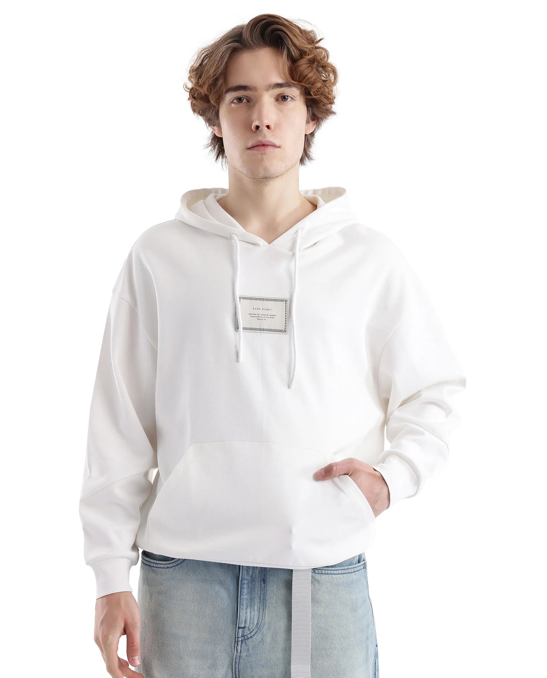 Elevated Men's Lounge HoodiesRare Rabbit Men Enoch Off White Full Sleeve Boxy Fit Printed Sweatshirt Elevated Men's Lounge HoodiesRare Rabbit Men Enoch Off White Full Sleeve Boxy Fit Printed Sweatshirt