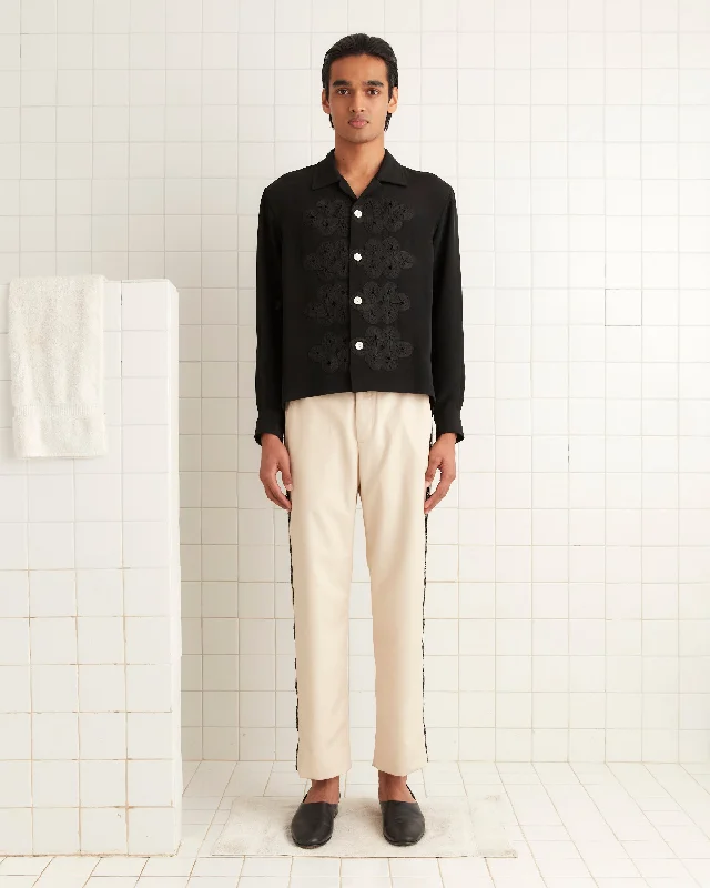 Men's Color-Blocking Shirts for a Statement LookRibbon Garland Shirt - Black