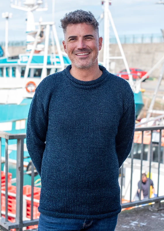 Men's Sweaters with BeadsDonegal Roll Neck Sweater | Blackwatch