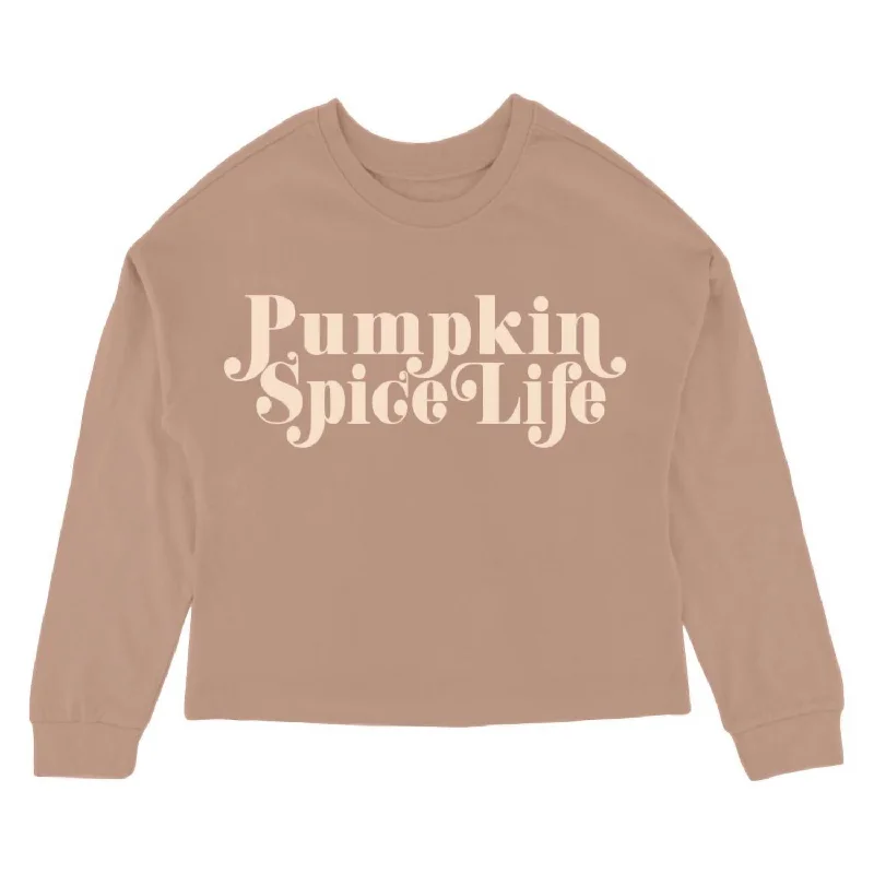 Men's Shirts with Hidden PocketsGirls' Pumpkin Spice Life Long Sleeve Tee In Brick